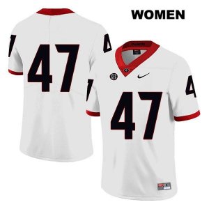 Women's Georgia Bulldogs NCAA #47 Dan Jackson Nike Stitched White Legend Authentic No Name College Football Jersey WRL2554JO